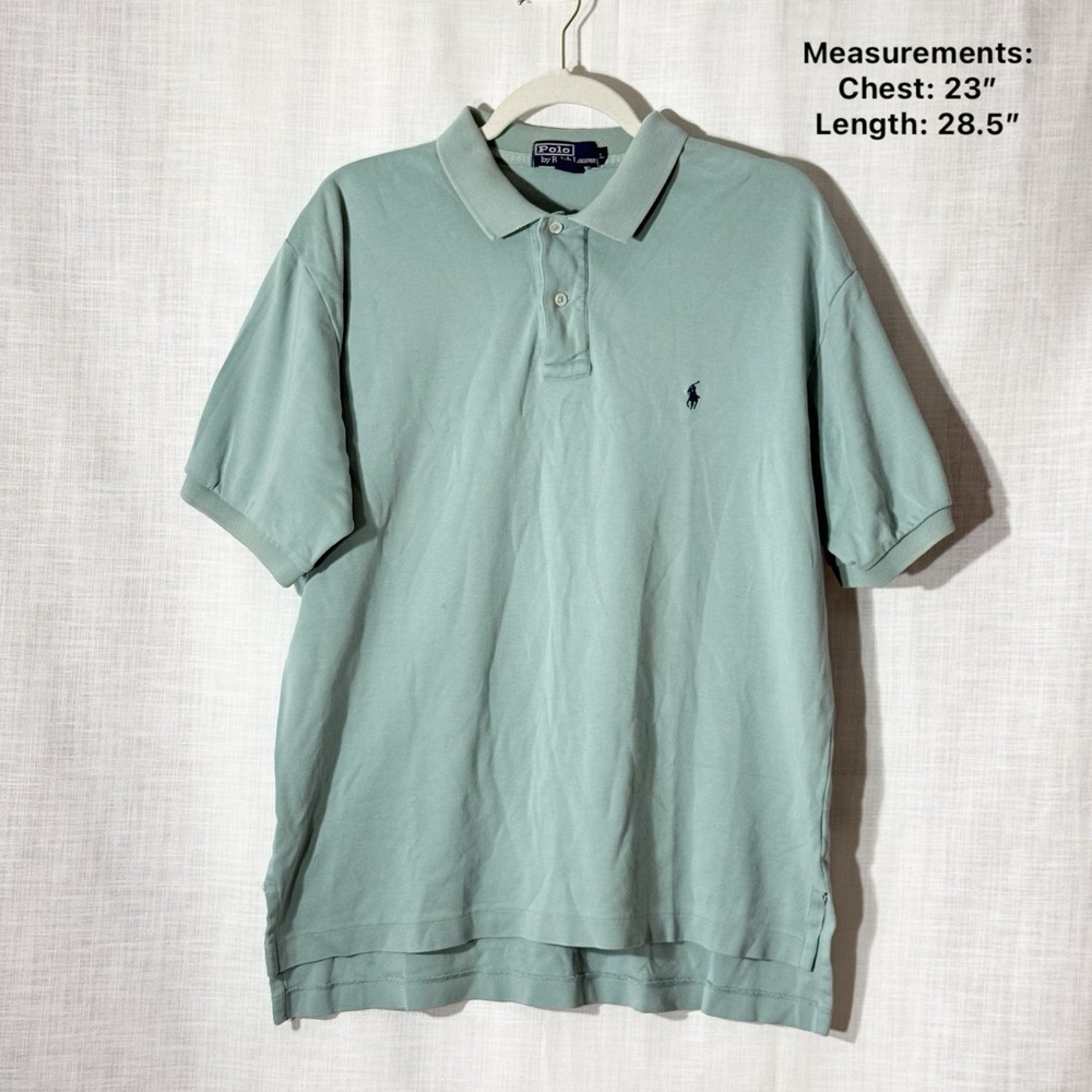 Polo Ralph Lauren Men's Polo Shirt L Seafoam Green Classic Fit‎ Cotton Pony Logo